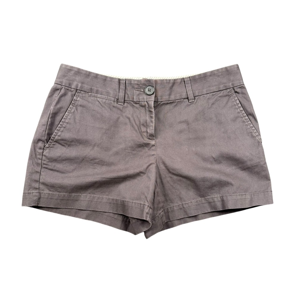Ann Taylor Loft Womens Chino Shorts Size‎ 0 Dark Taupe Brown Cotton Mid Rise 855